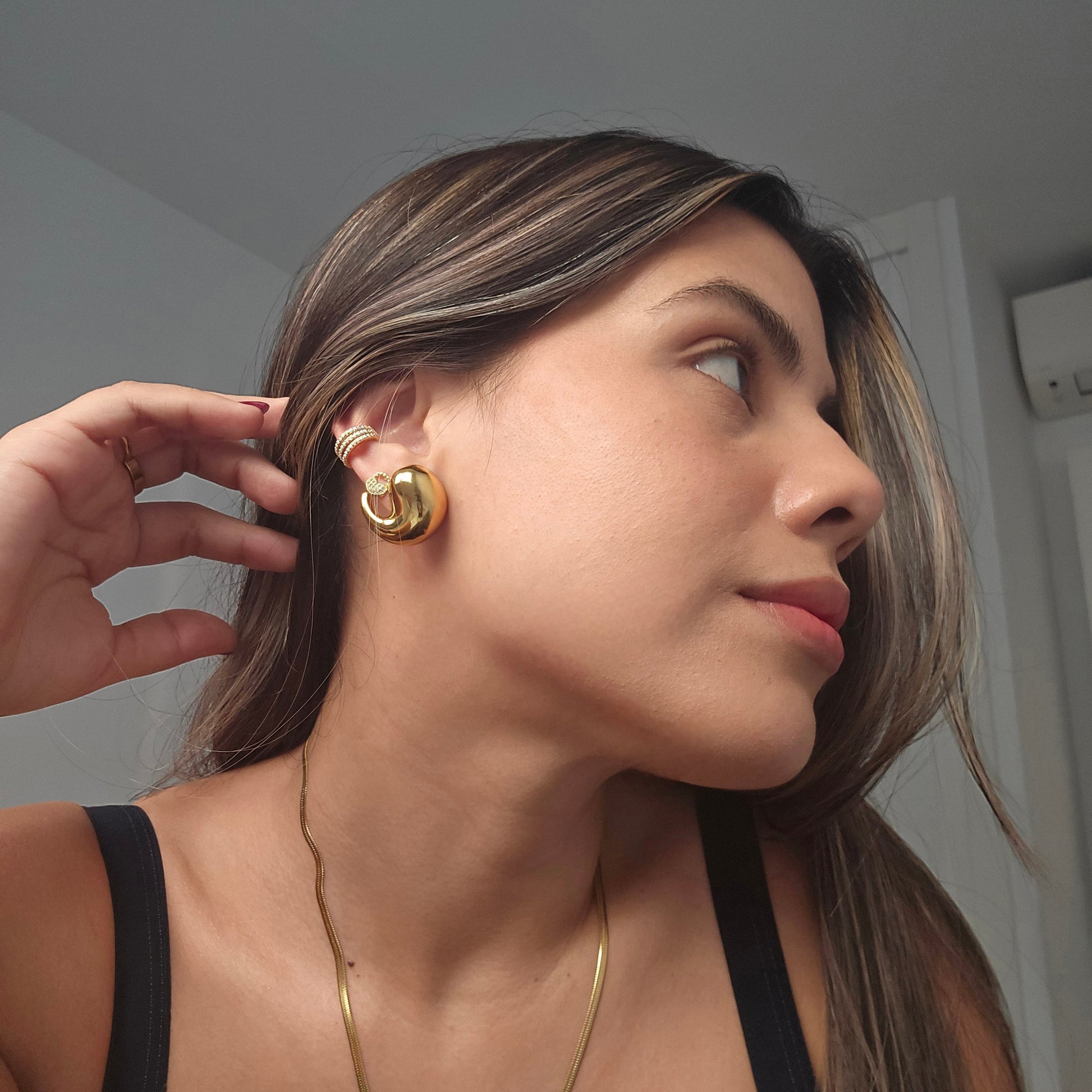 Aretes Gotas Doradas
